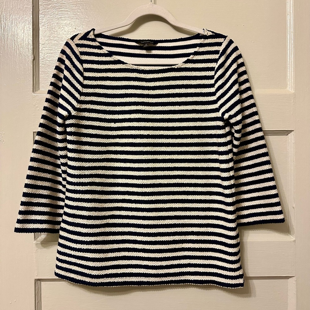 Striped Navy and White Women's Top